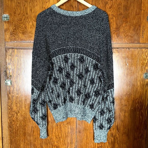 Vintage Nuovo New Forces Men's XL 100% Acrylic Geometric Grandpa Dad Sweater - Picture 5 of 8